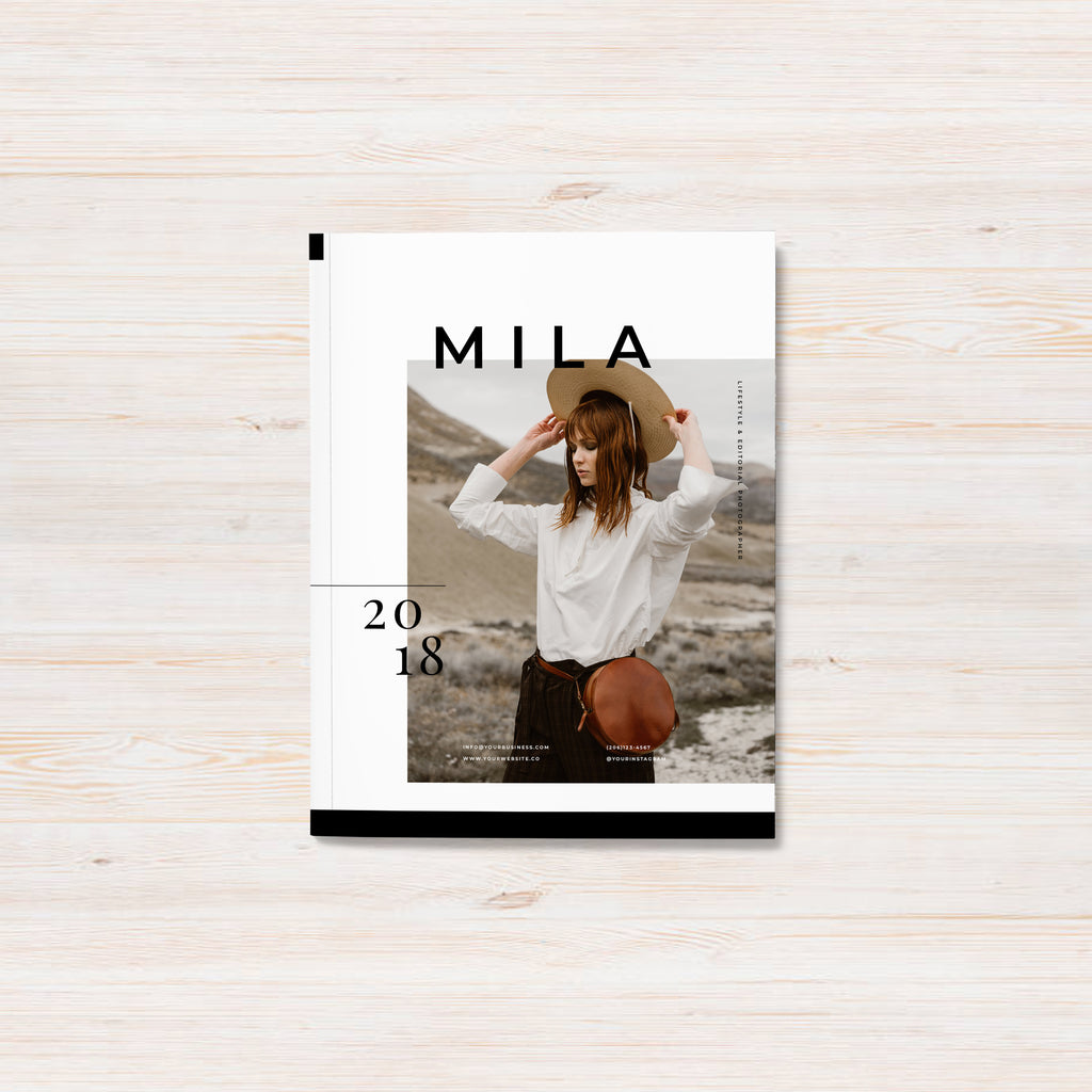 Wedding, editorial and commercial photography pricing guide template. Mila template.