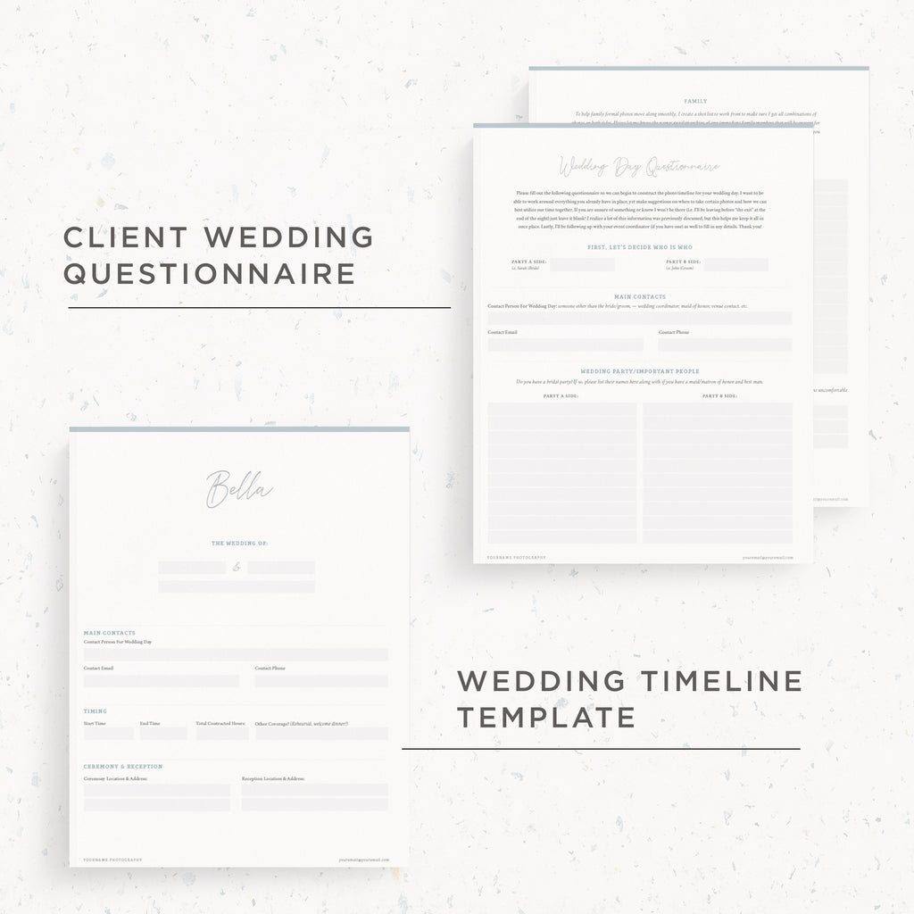 NEW! Questionnaire & Timeline Template | Bella