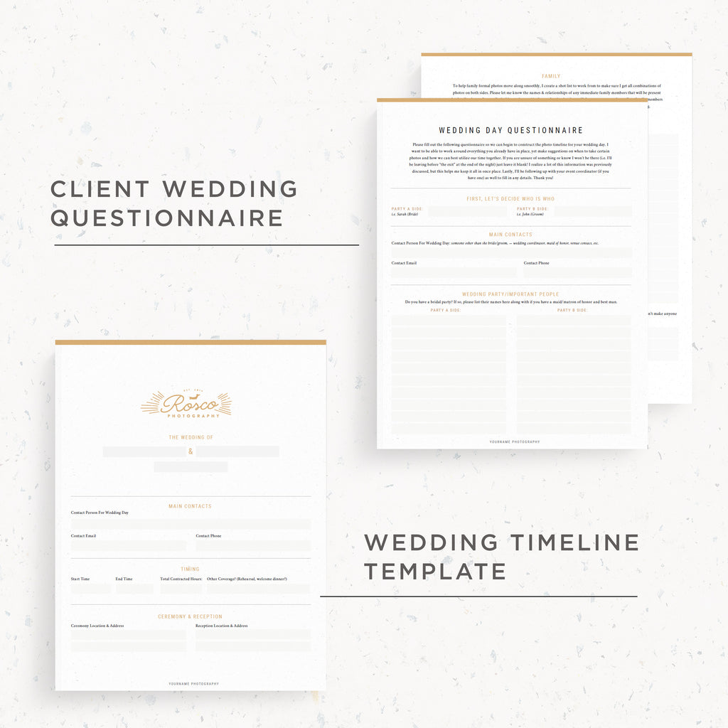 NEW! Questionnaire & Timeline Template | Rosco