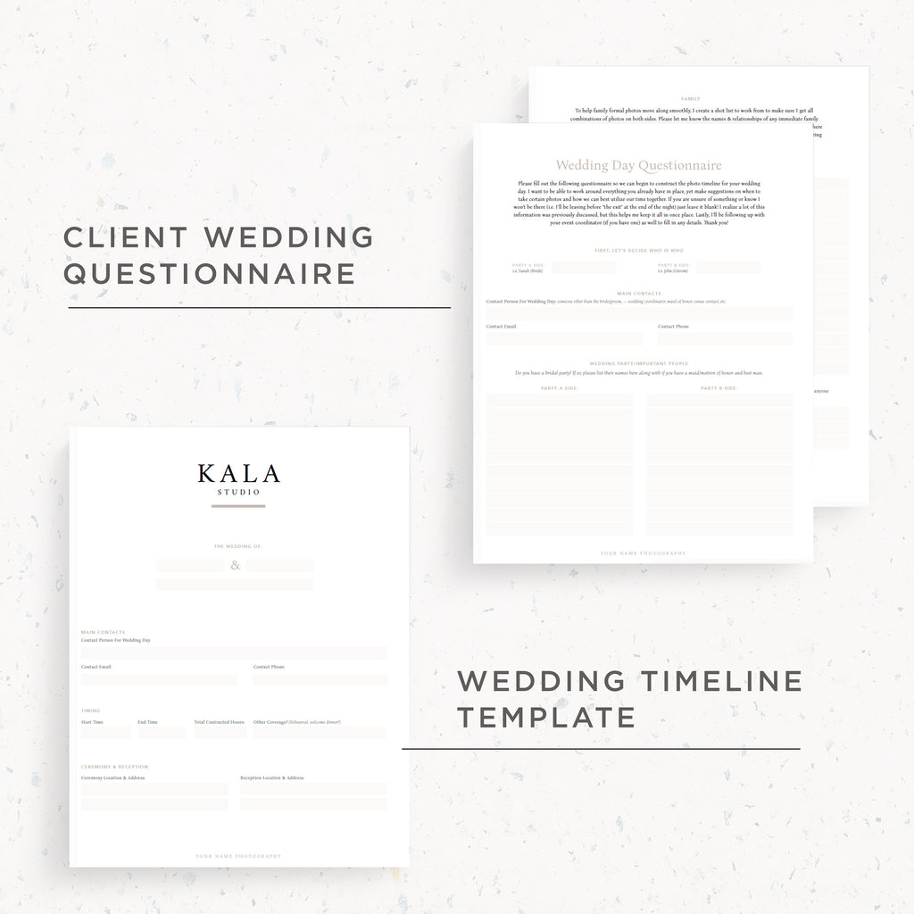 NEW! Questionnaire & Timeline Template | Kala