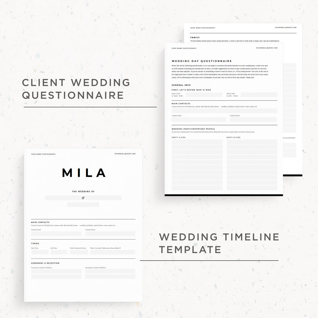 NEW! Questionnaire & Timeline Template | Mila